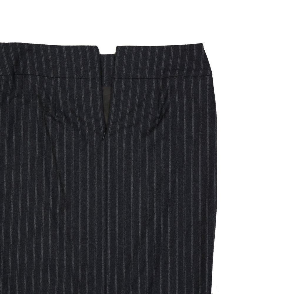 Brunello Cucinelli Gray Virgin Wool Midi Skirt