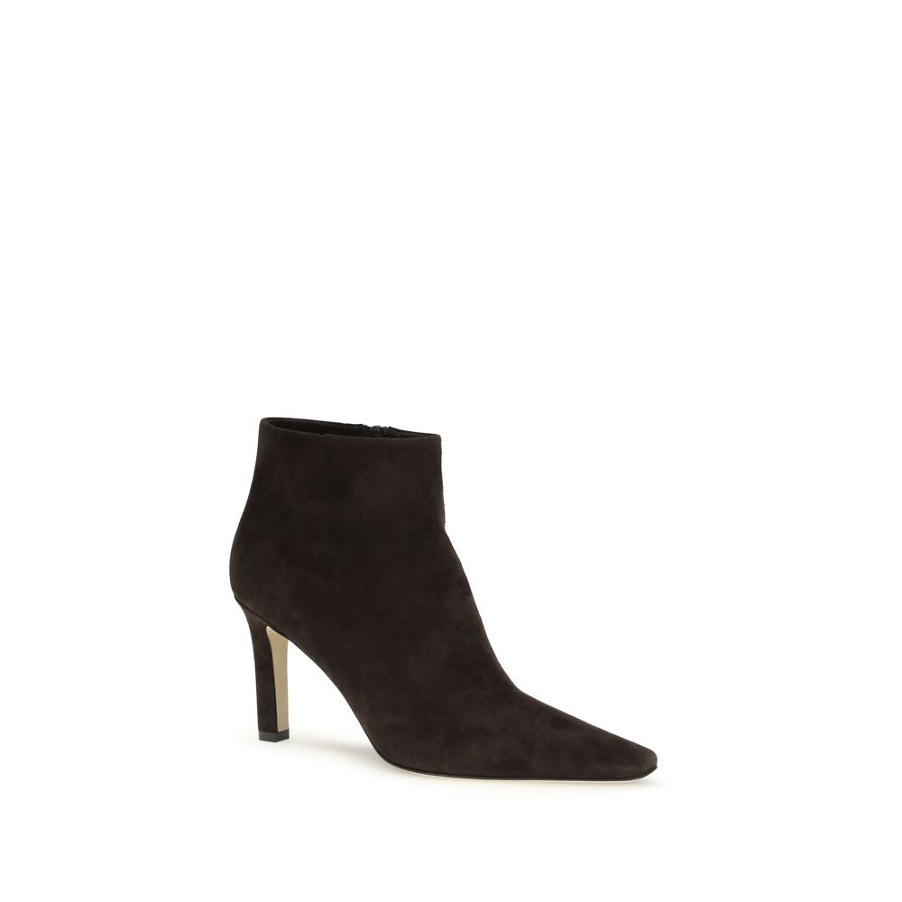 The Row Brown Lamb Leather Ankle Boots