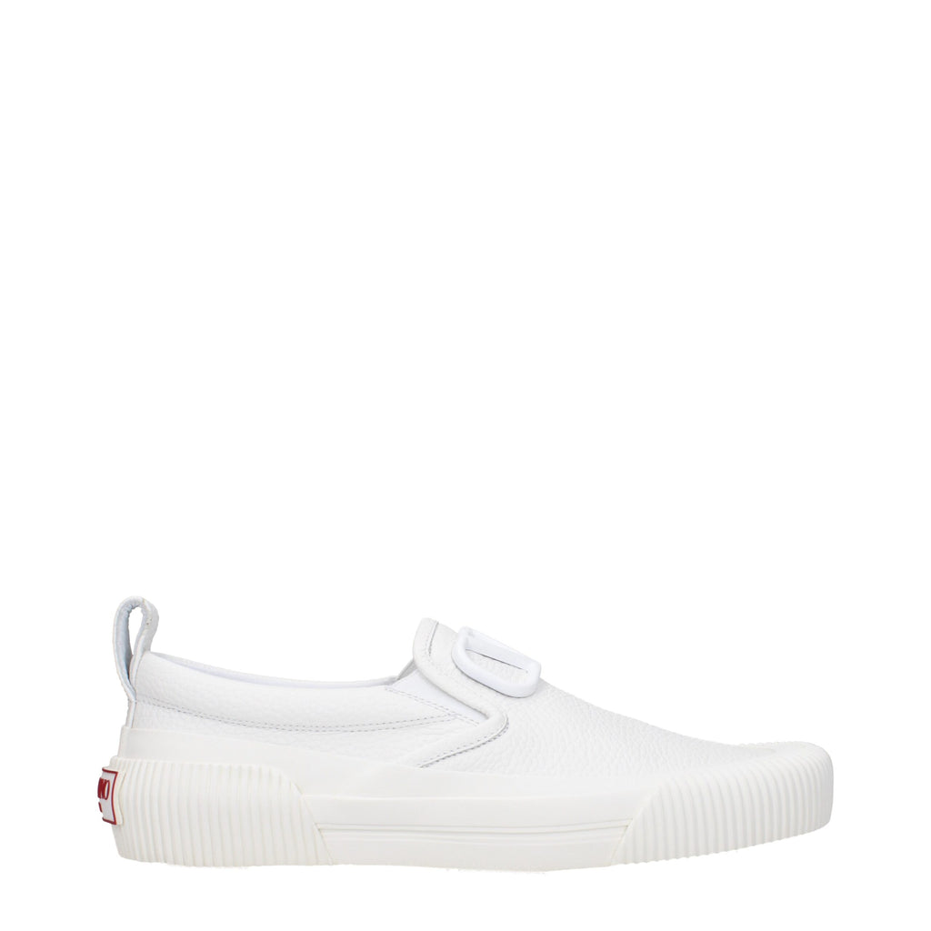 Valentino Garavani White Leather Slip-On Loafers