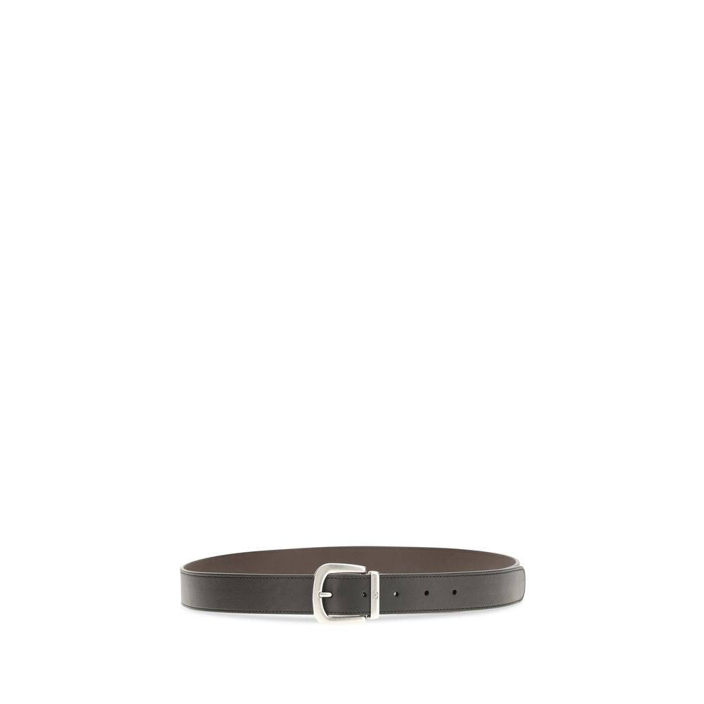 Valentino Garavani Black Calf Leather Bos Taurus Regular Belt