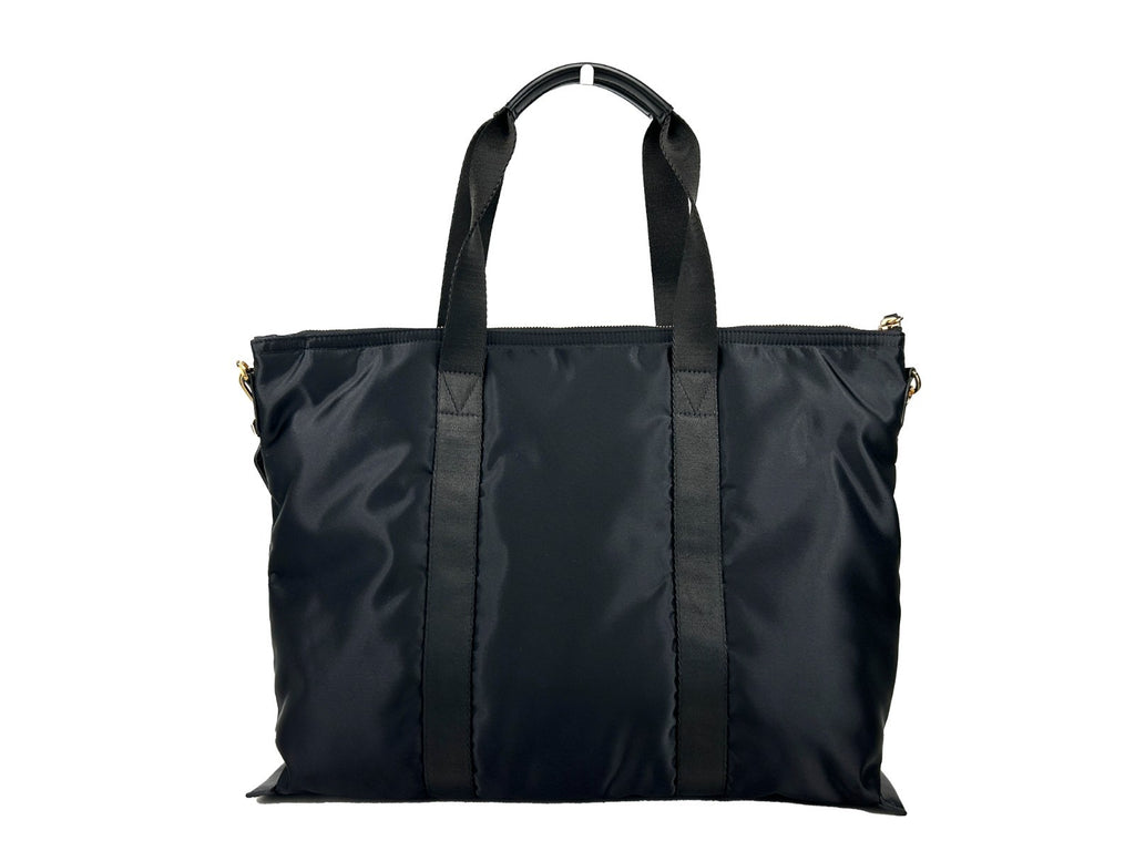 Versace Black Nylon Fabric La Medusa Shoulder Tote Bag