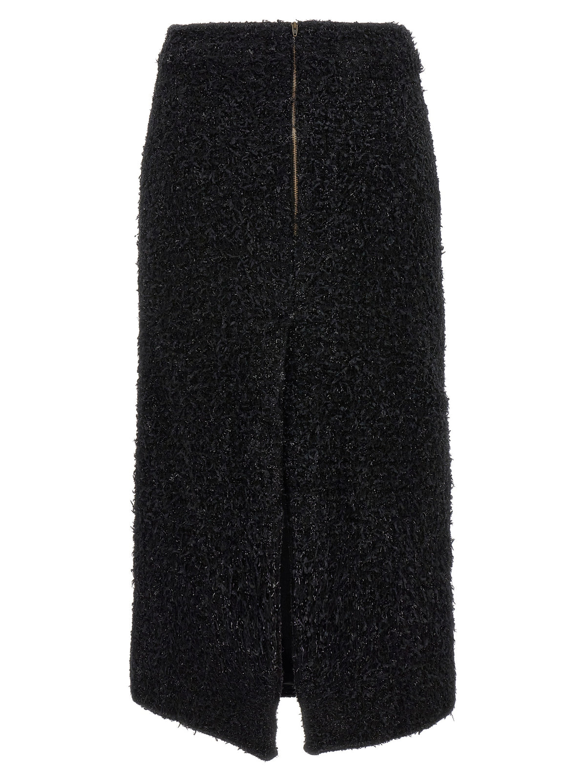 Balenciaga Black Cotton Midi Skirt