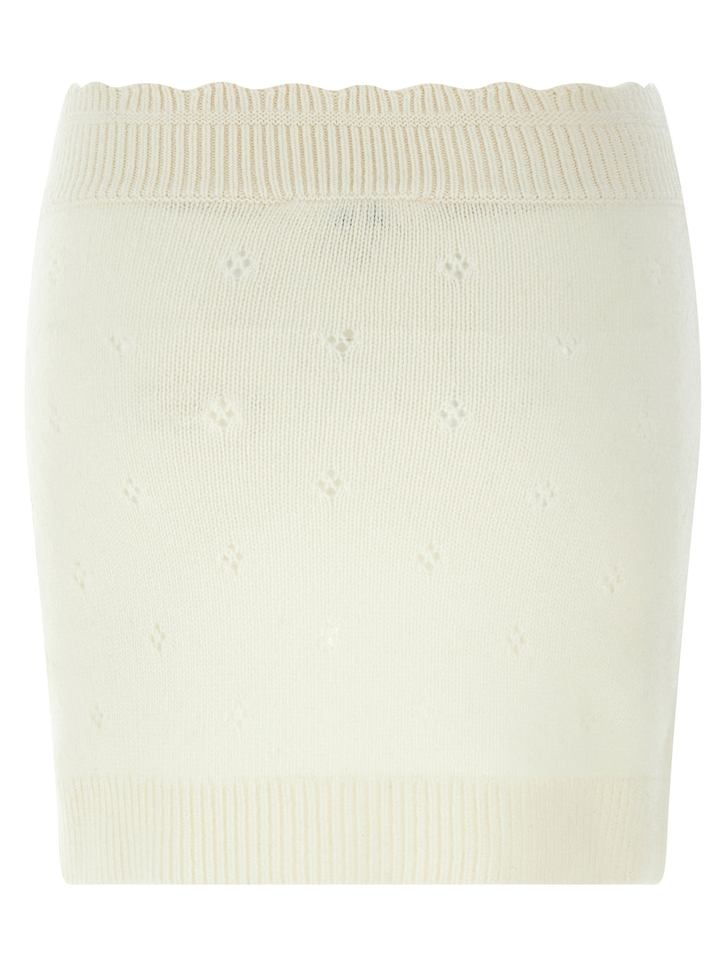 Chloé White Wool Long Skirt