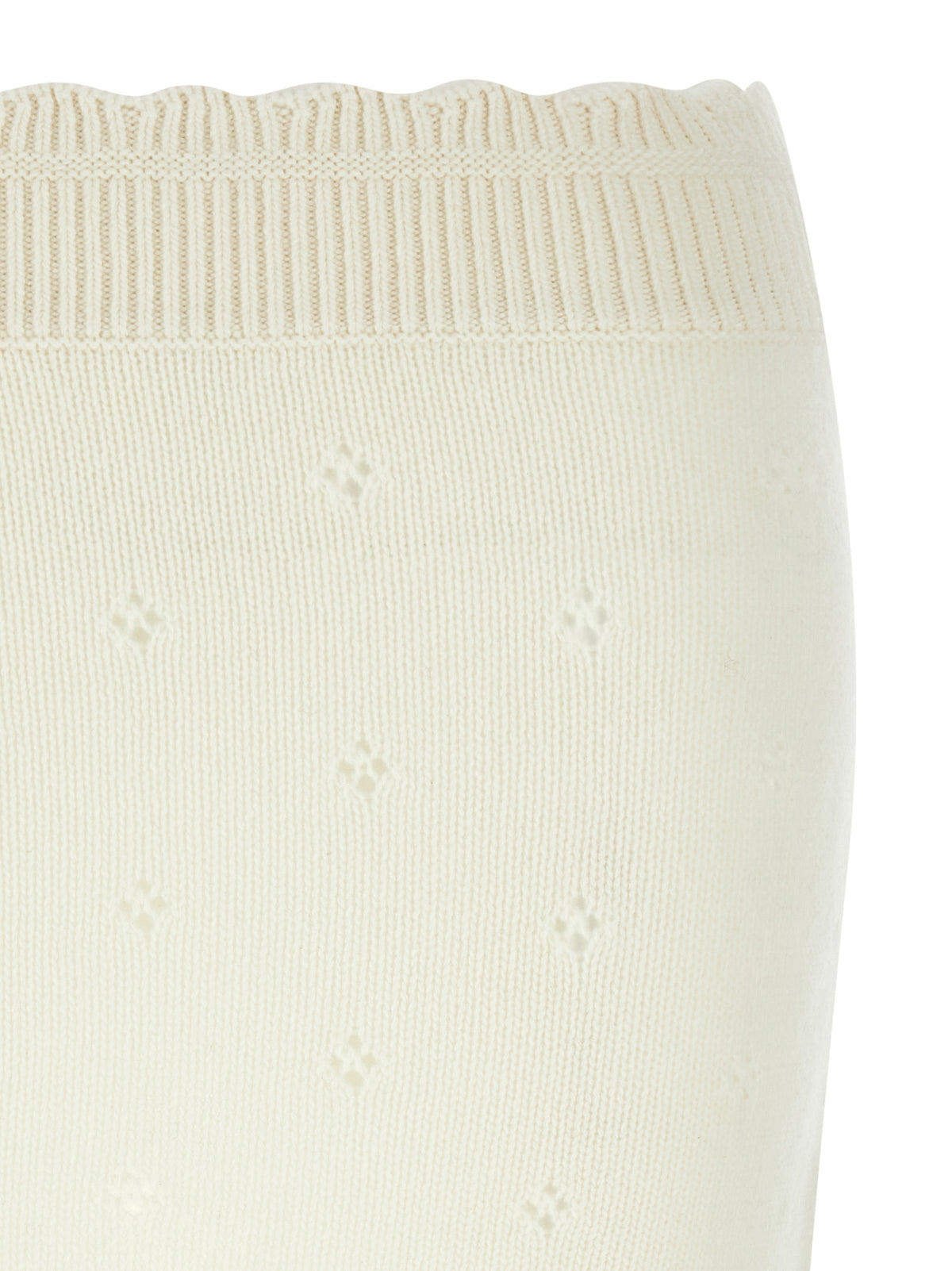 Chloé White Wool Long Skirt