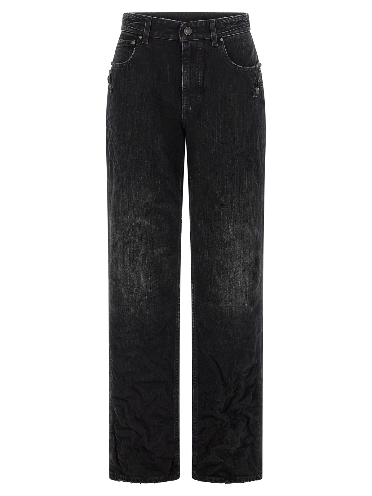 Balenciaga Black Cotton Straight-Leg Jeans