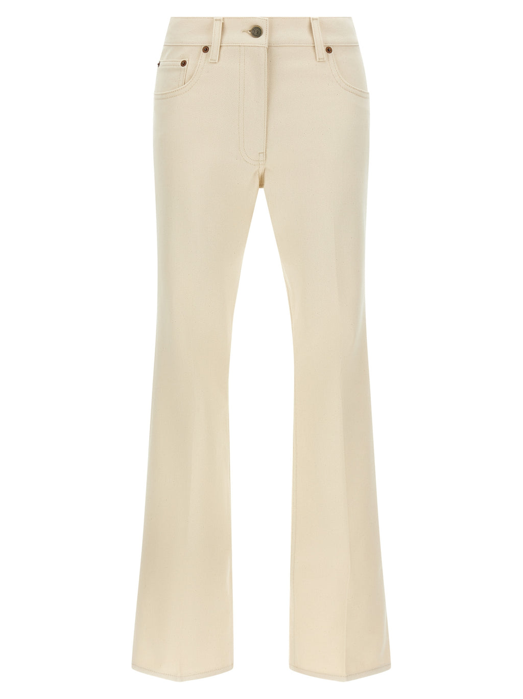 Valentino Garavani Beige Cotton Flared Jeans