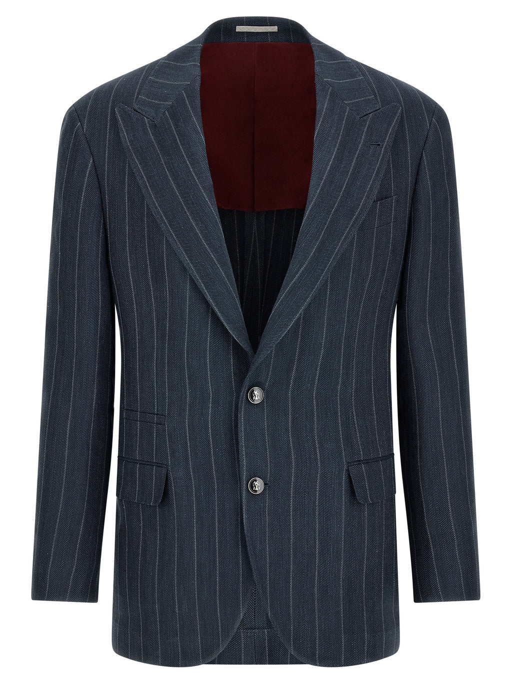 Brunello Cucinelli Blue Hemp Blazer