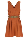Brunello Cucinelli Orange Cotton Short Dress