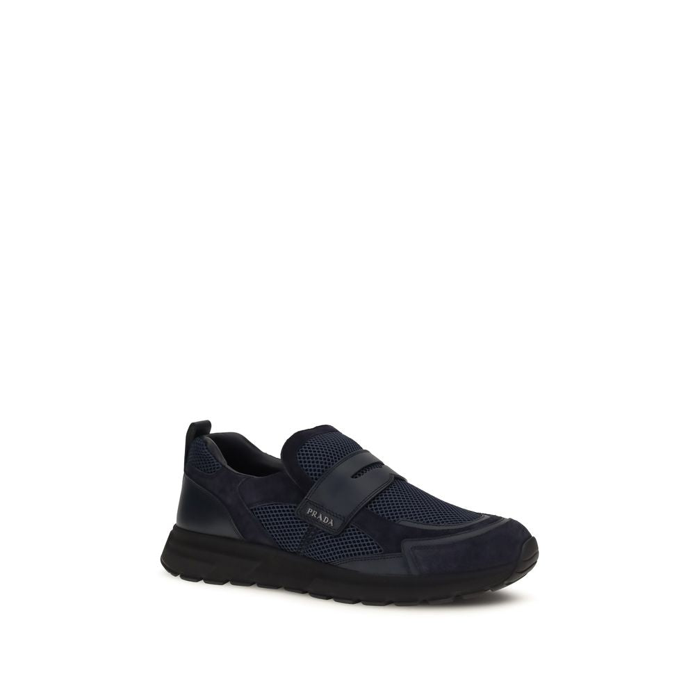 Prada Blue Polyester Athletic Sneakers
