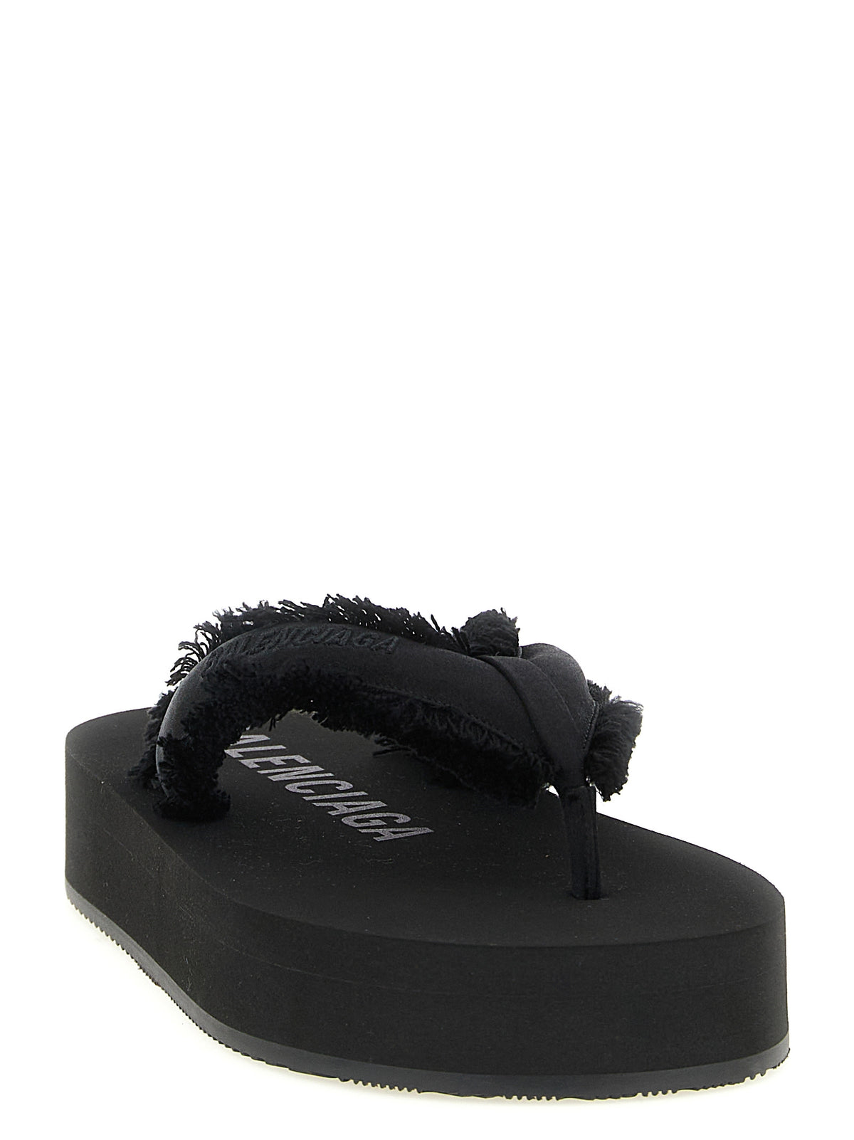 Balenciaga Black Viscose Slides