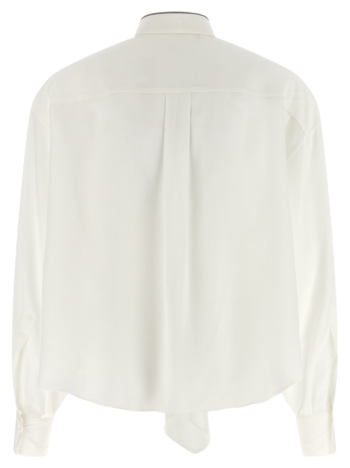 Brunello Cucinelli White Silk Blouse