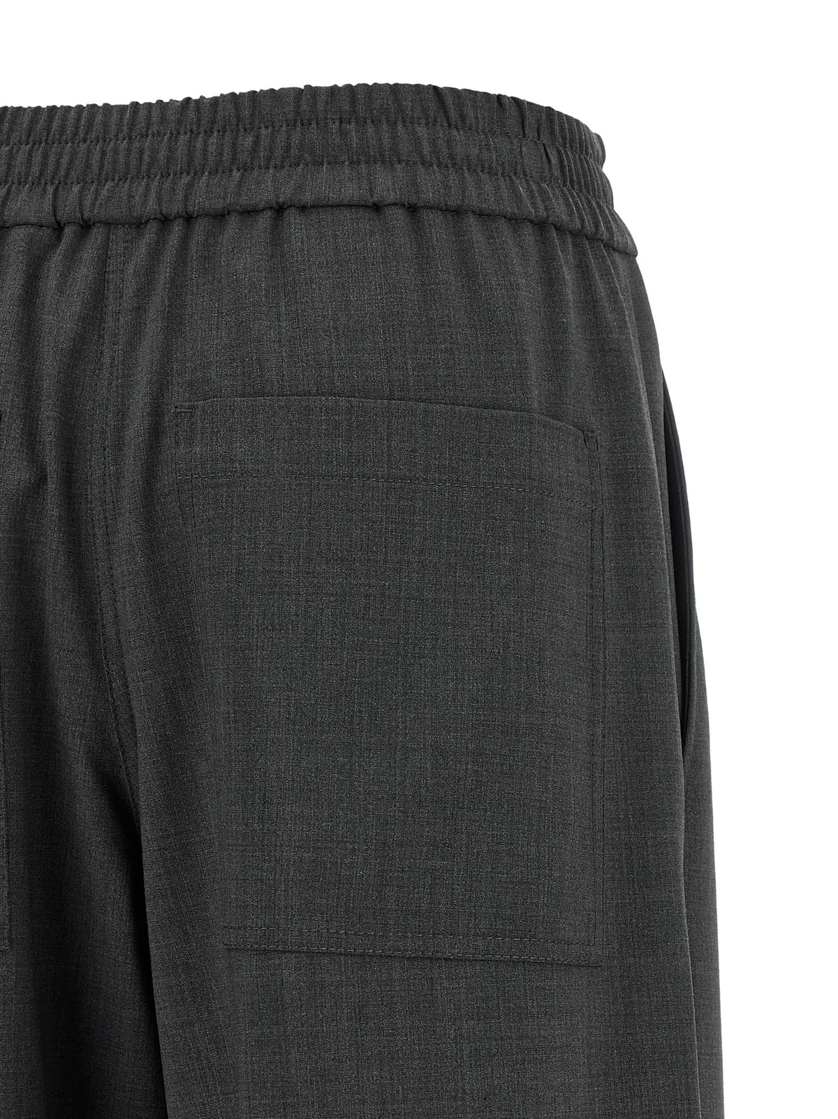 Brunello Cucinelli Gray Virgin Wool Flared Pants