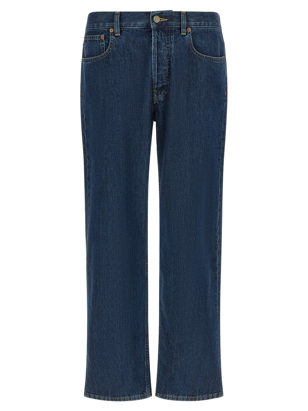 Valentino Garavani Blue Cotton Straight-Leg Jeans