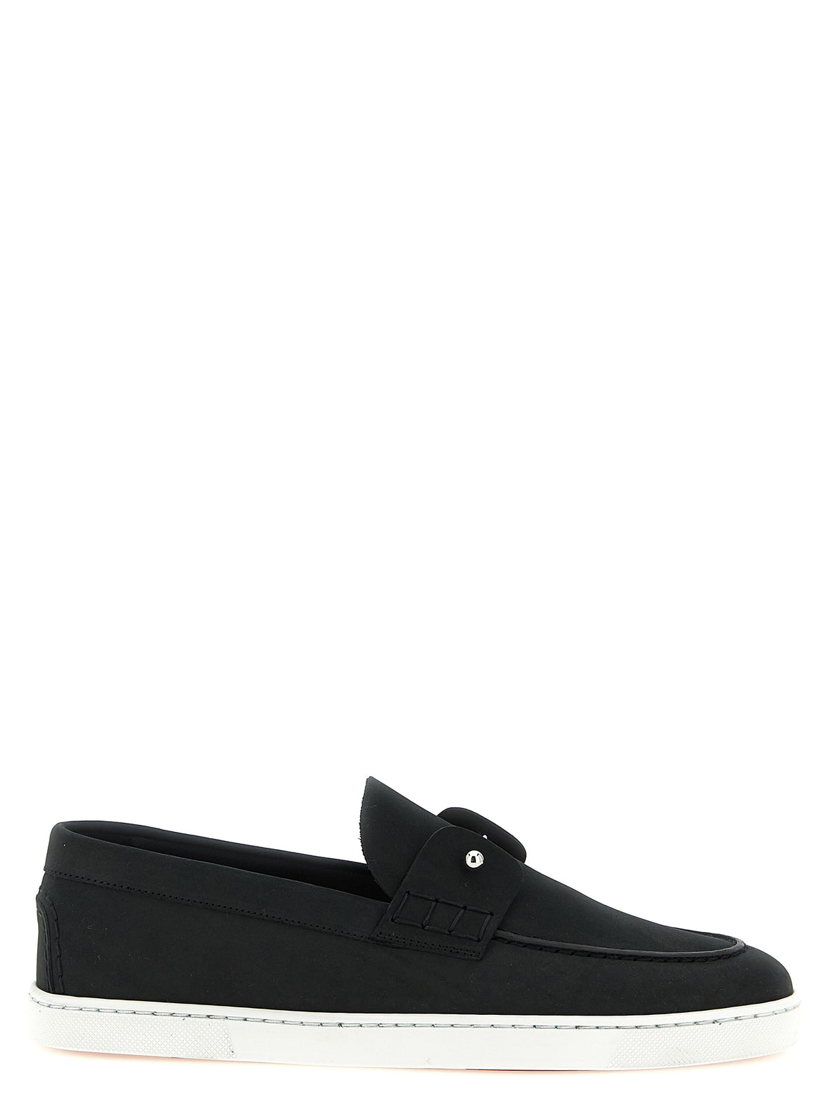 Christian Louboutin Black Calfskin Slip-On Loafers