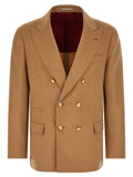 Brunello Cucinelli Beige Camel Hair  Blazer