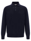 Brunello Cucinelli Blue Cashmere Polo Shirt