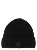 Moncler Black Virgin Wool Beanie