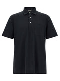 ZEGNA Blue Cotton Polo Shirt