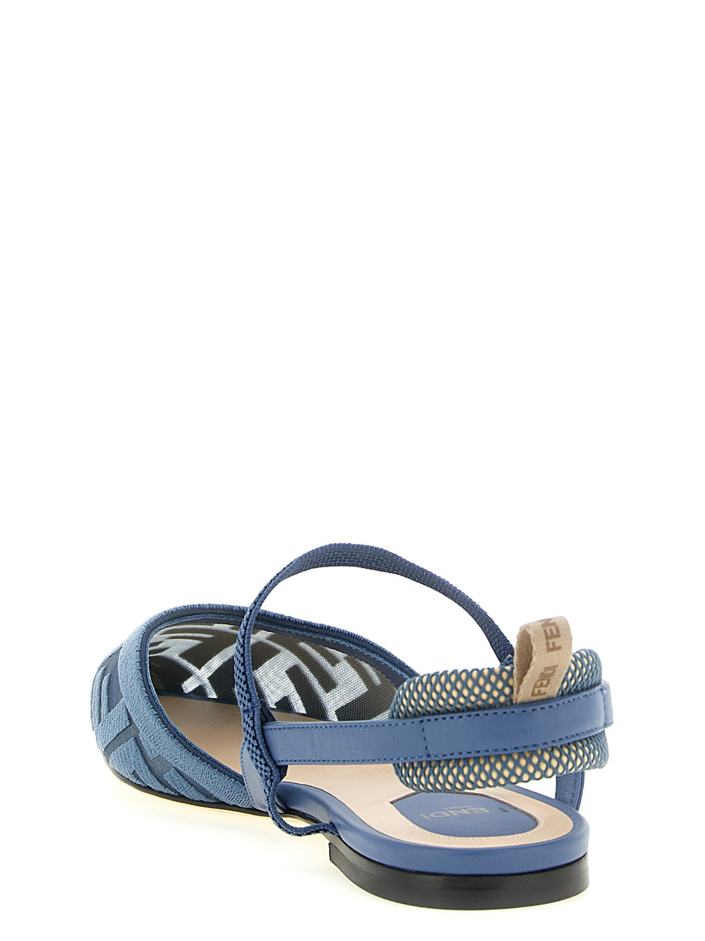 Fendi Blue Polyamide Ballet Flats