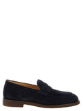Brunello Cucinelli Blue Calfskin Slip-On Loafers