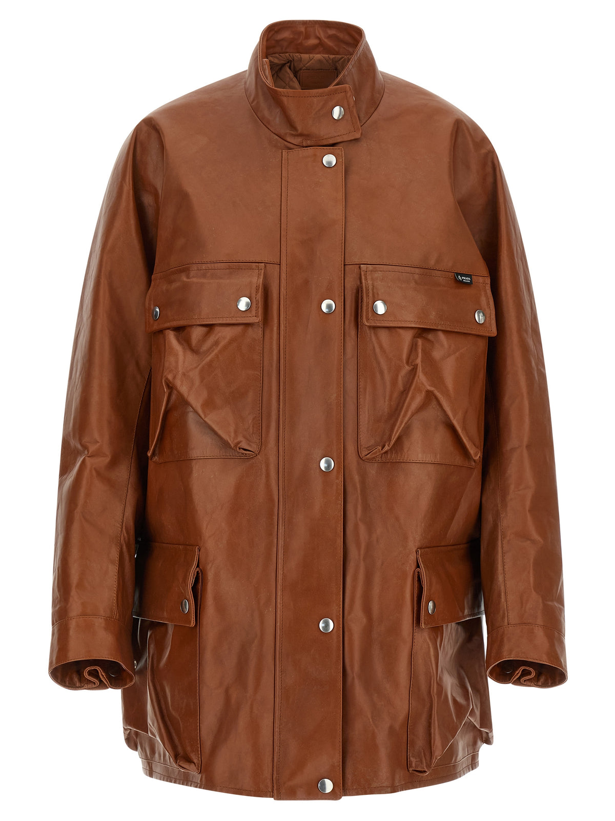 Prada Brown Calfskin Leather Jacket