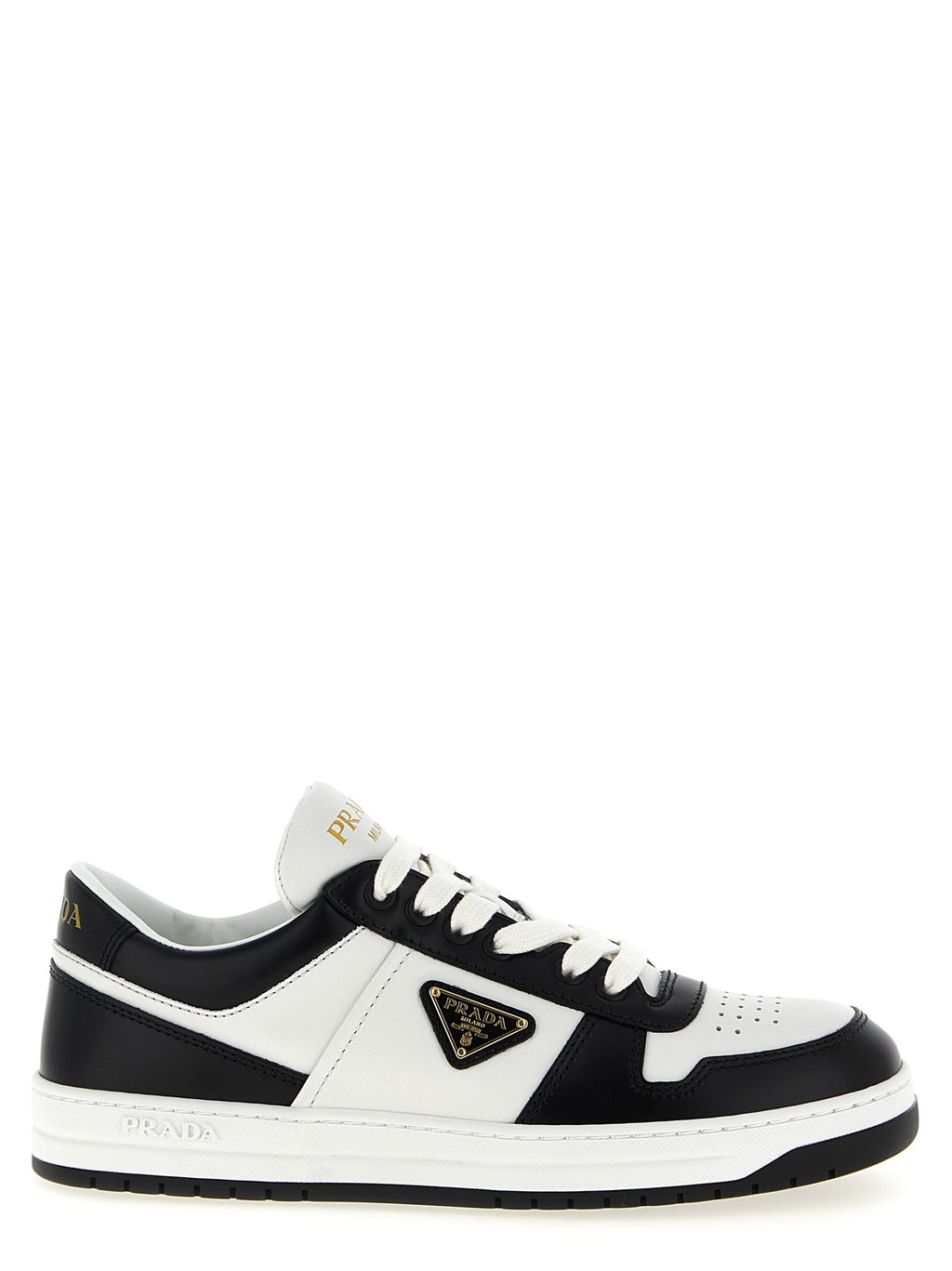 Prada Bicolor Calfskin Low Top Sneakers