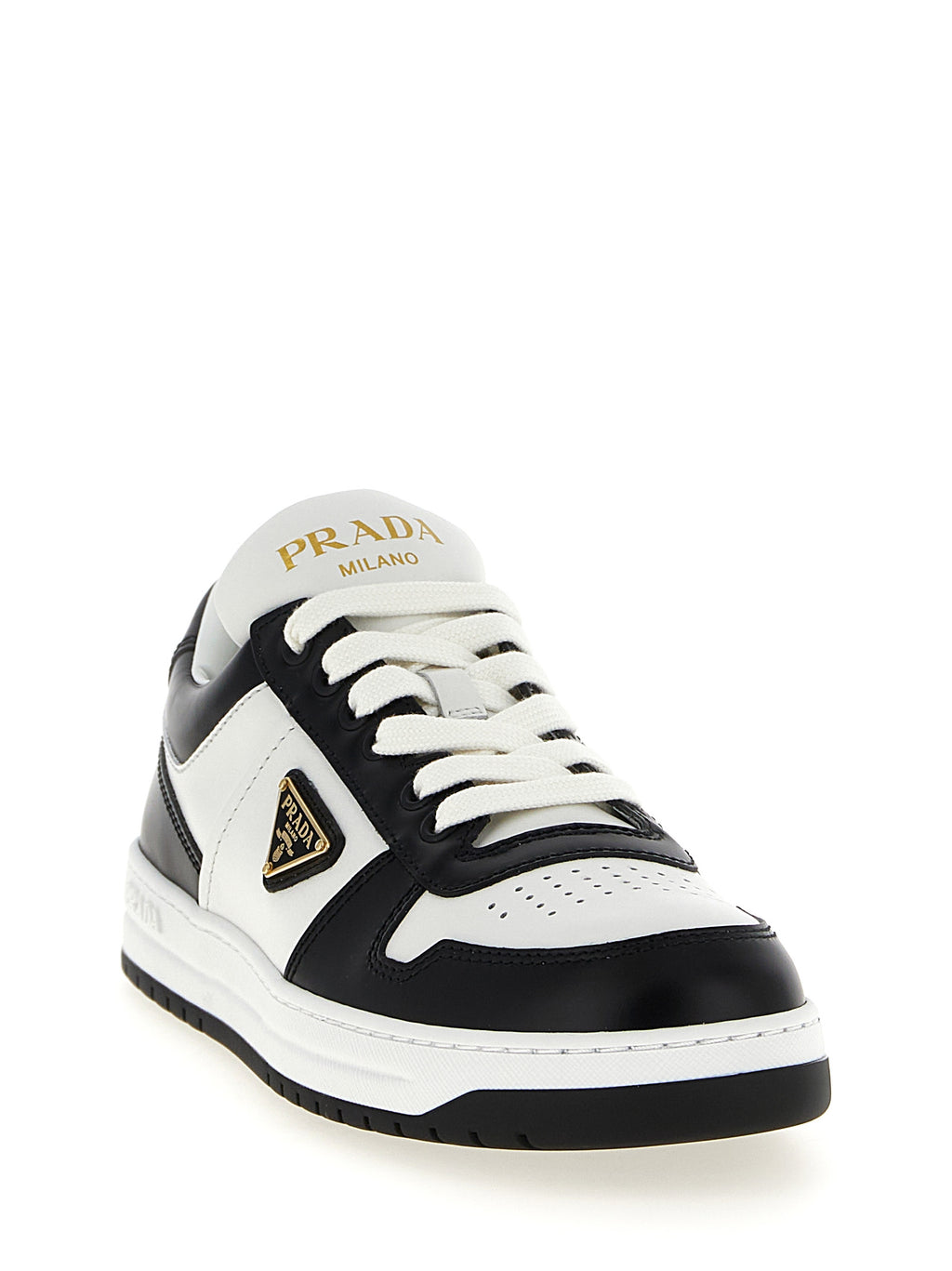 Prada Bicolor Calfskin Low Top Sneakers