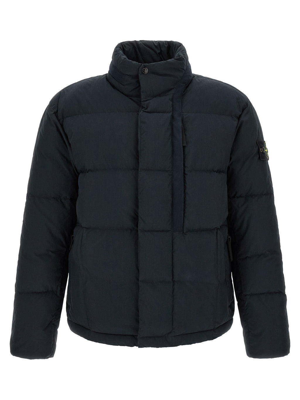 Stone Island Blue Cotton Full-Length Jacket