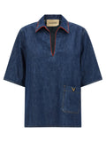 Valentino Garavani Blue Cotton Blouse