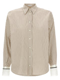 Brunello Cucinelli Beige Cotton Blouse