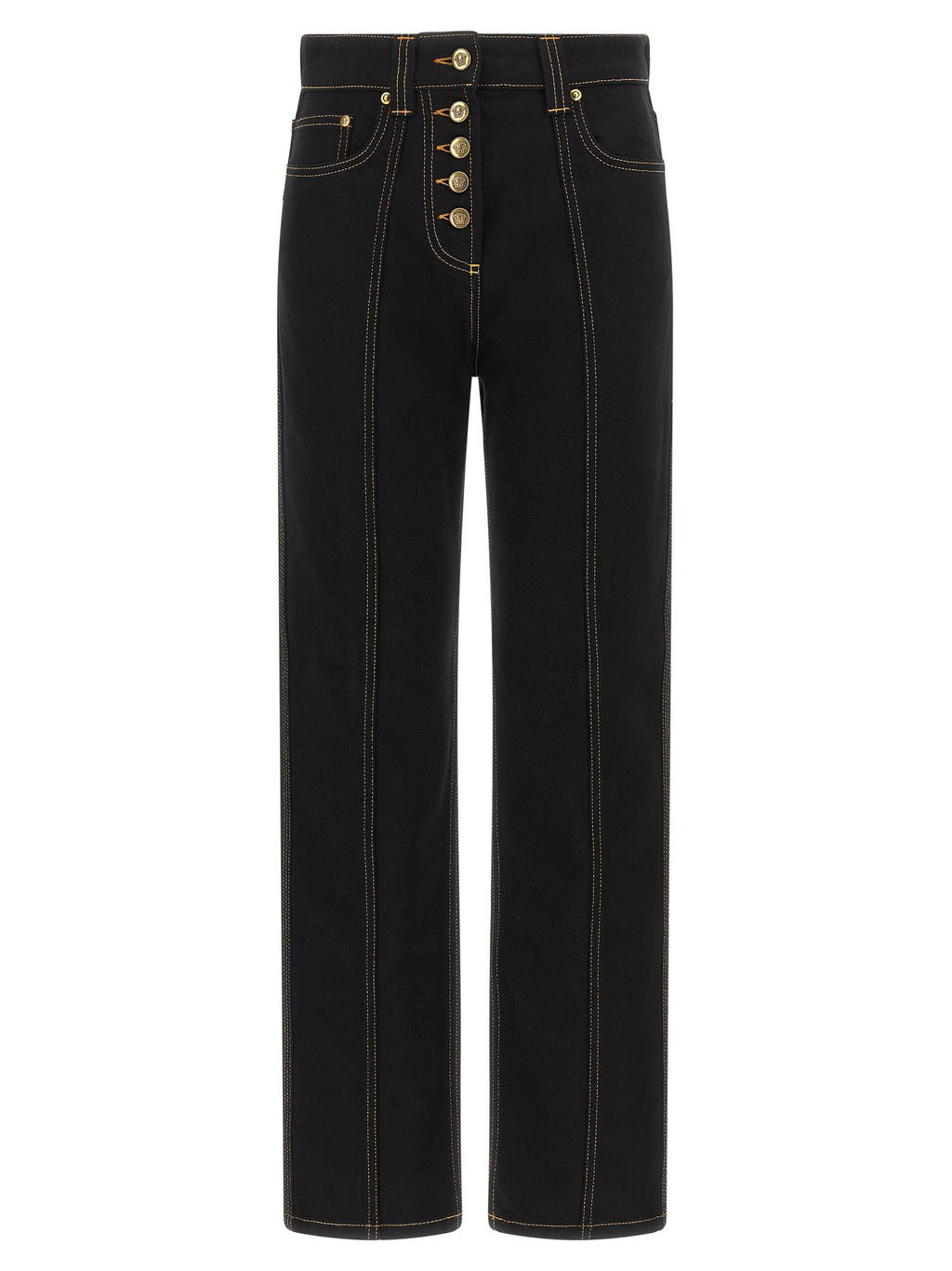 Versace Black Cotton High-Waisted Jean