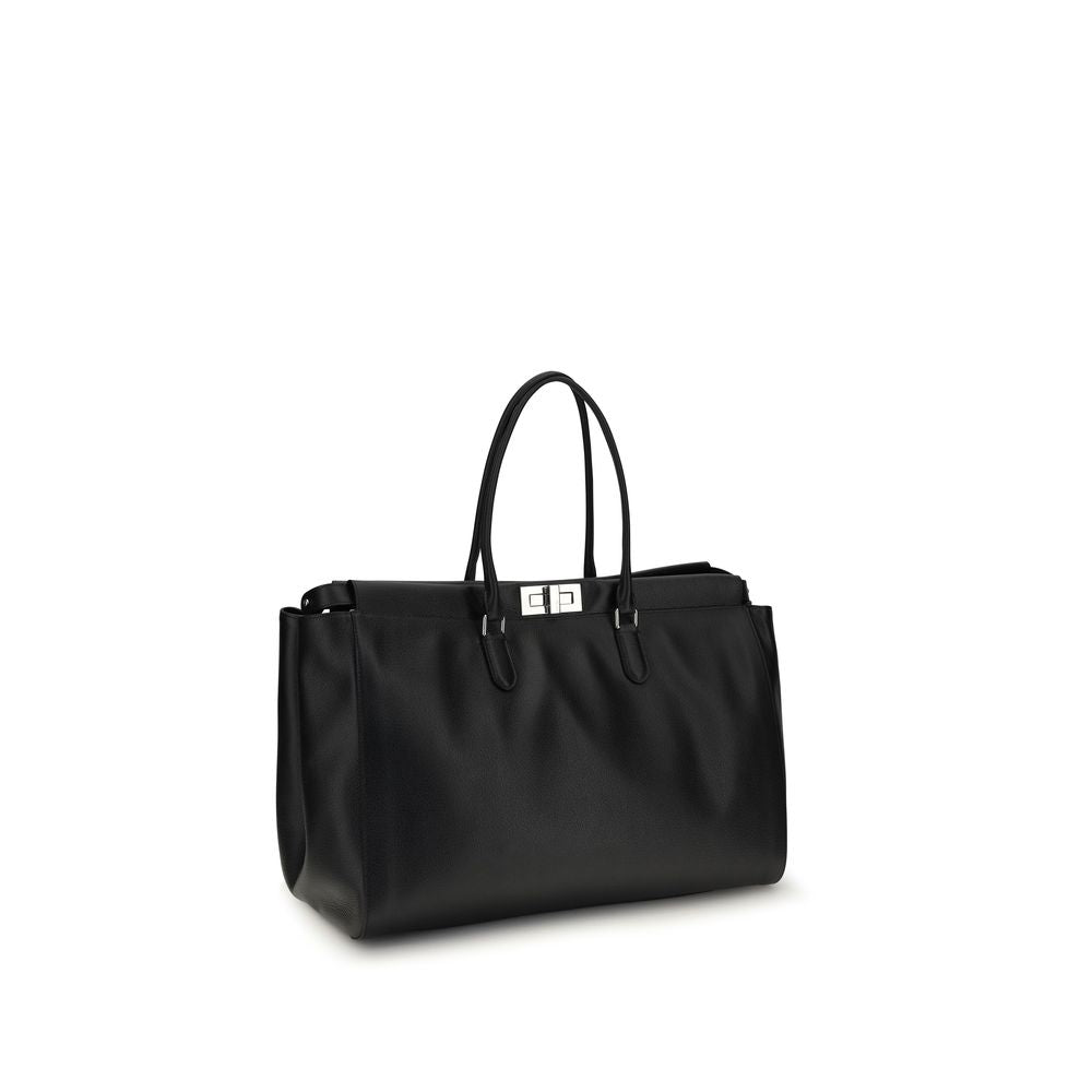 Fendi Black Calf Leather Bos Taurus Handbag