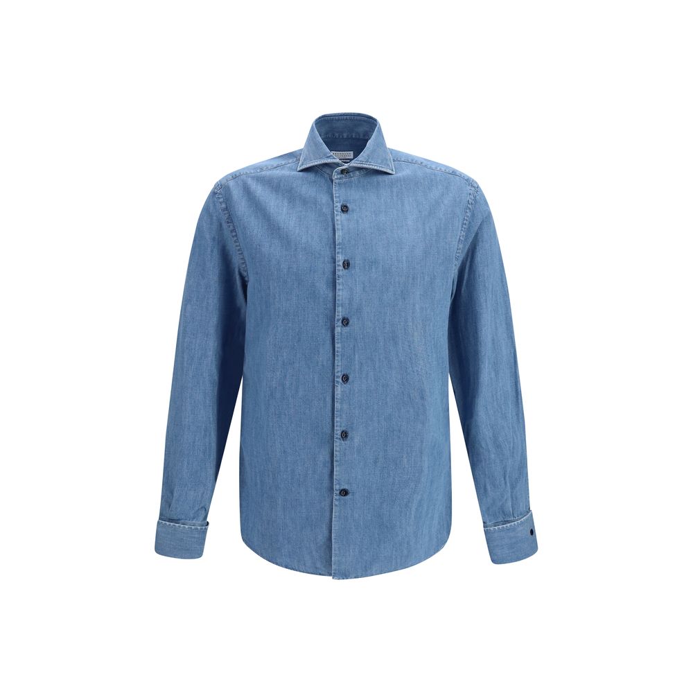 Brunello Cucinelli Blue Denim Shirt