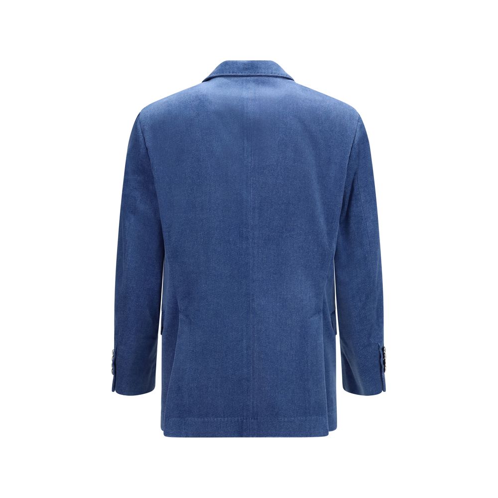Brunello Cucinelli Blue Cotton Blazer