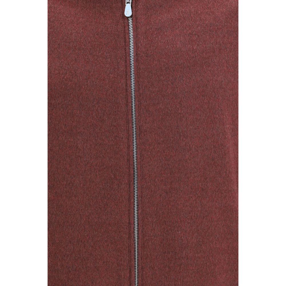 Brunello Cucinelli Bordeaux Wool Oves Aries Full-Length Jacket