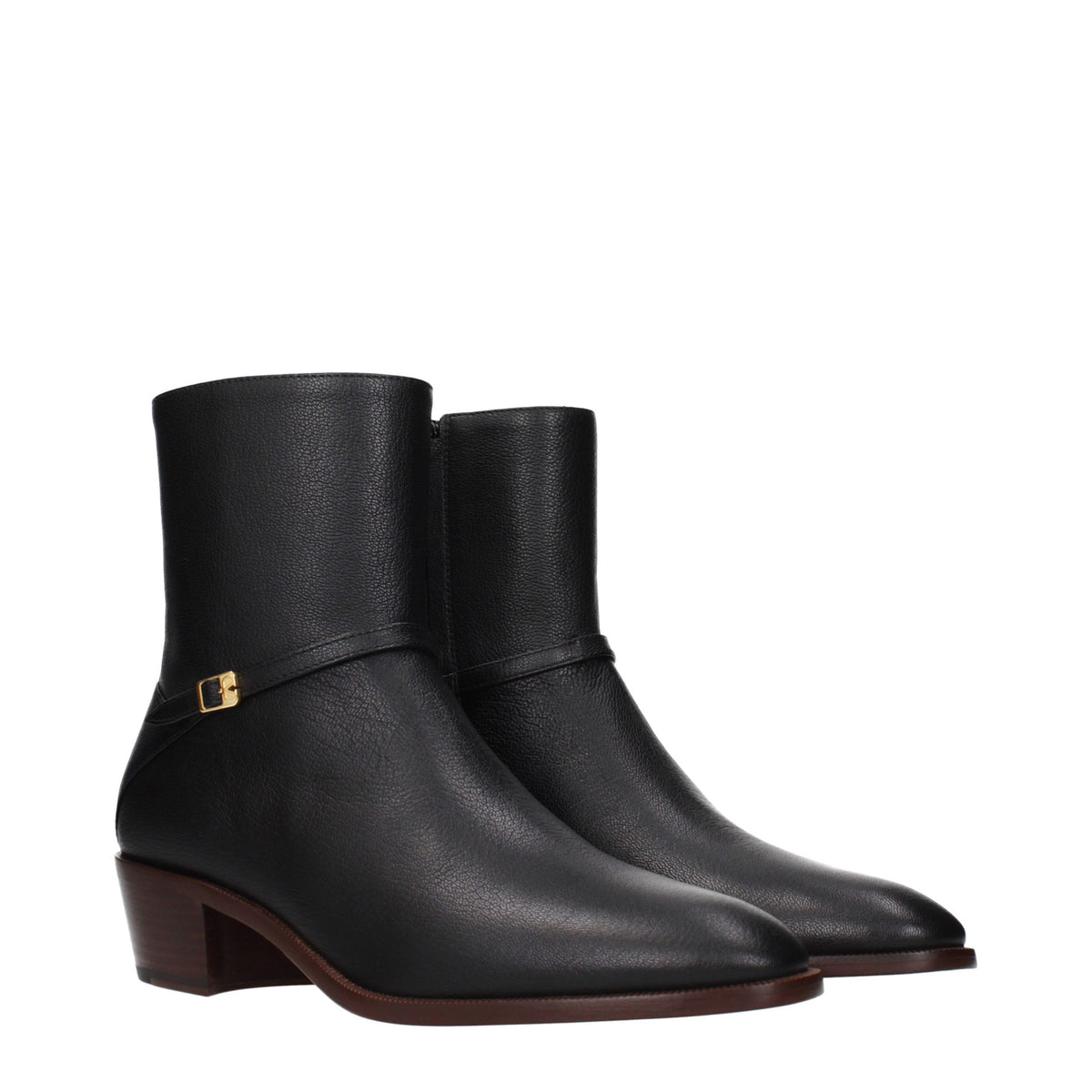Valentino Garavani Black Leather Ankle Boots