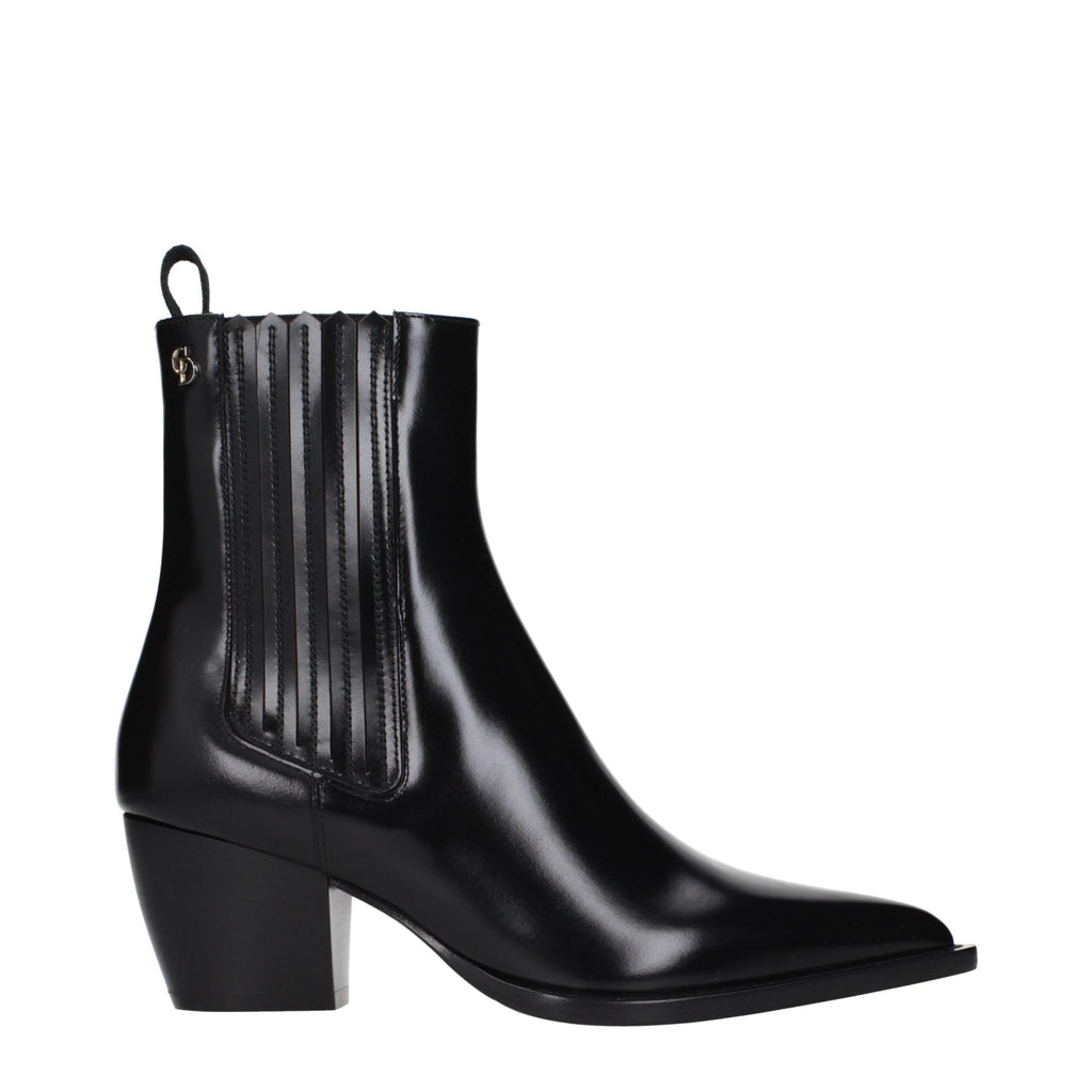 Christian Dior Black Leather Ankle Boots