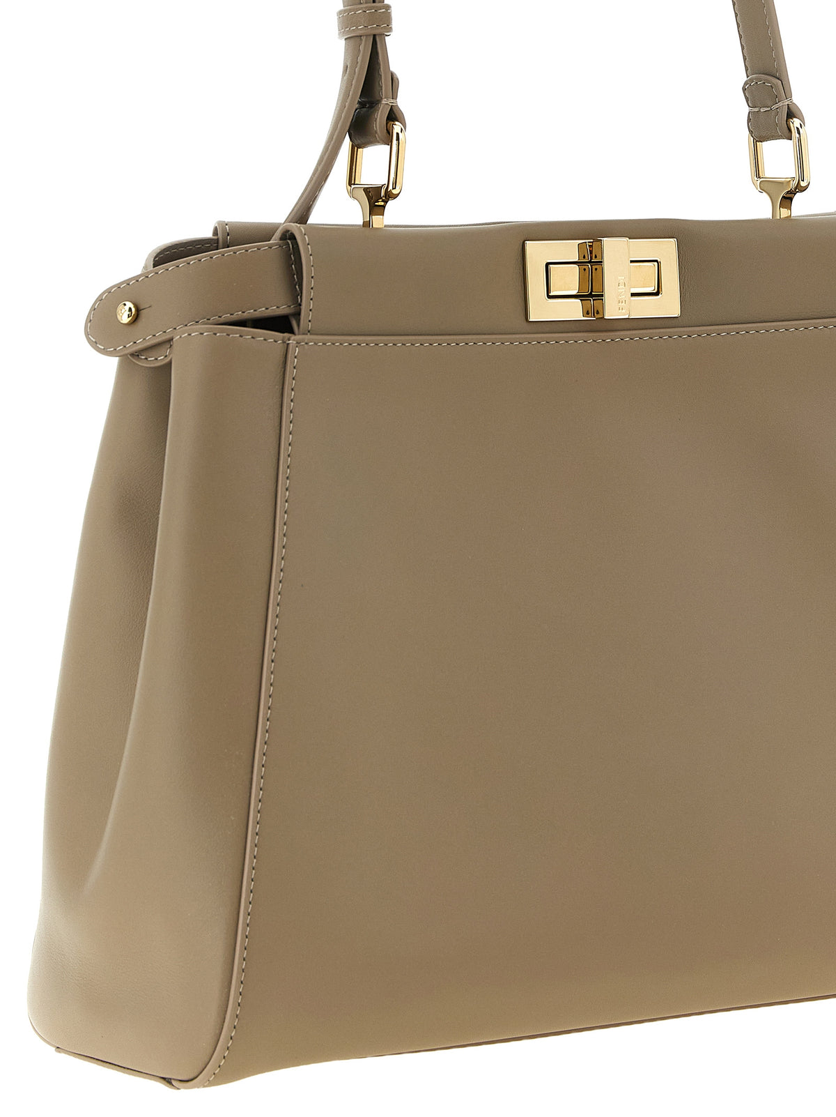 Fendi Gray Calfskin Shoulder Bag