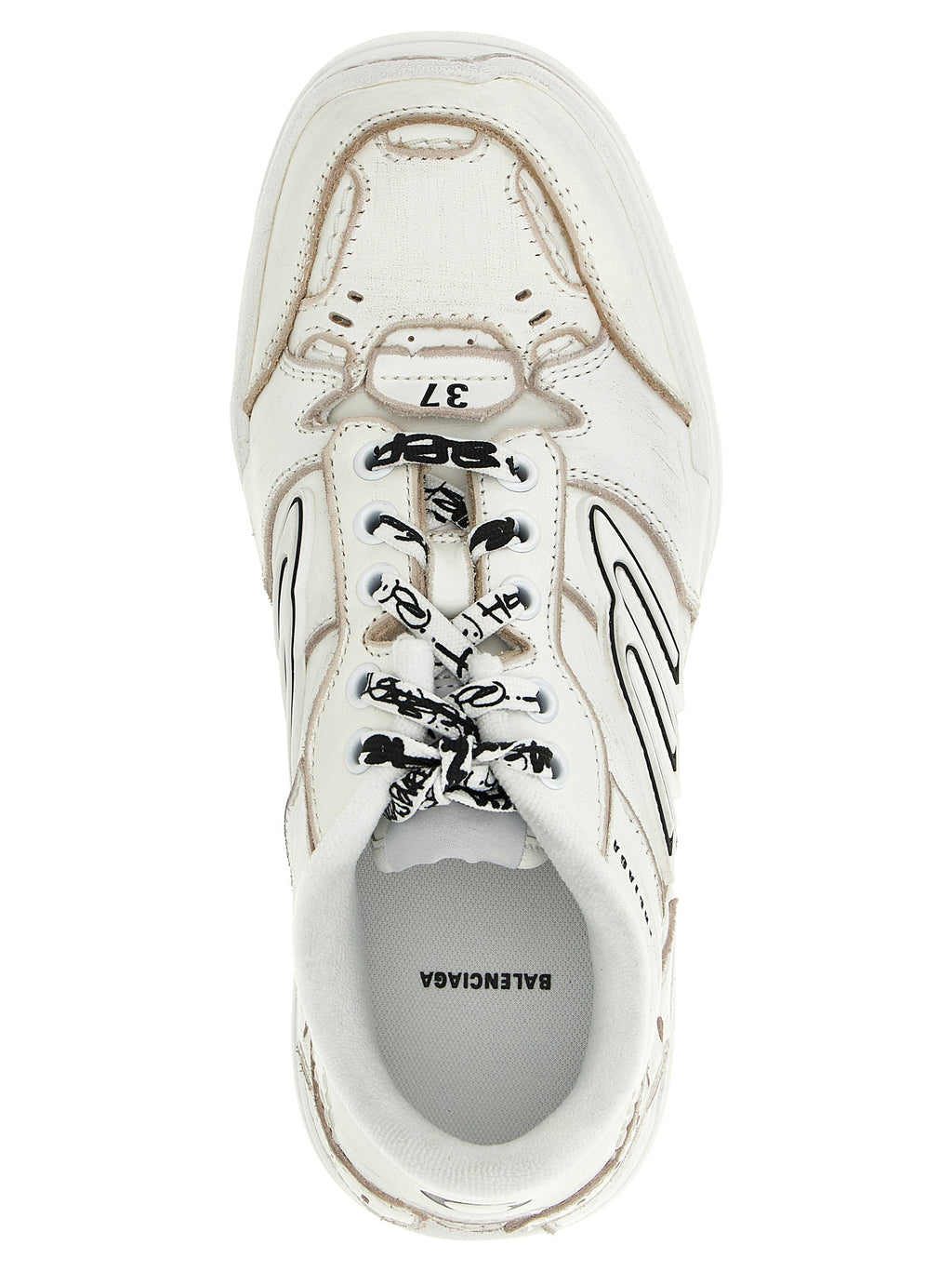 Balenciaga White Calfskin Athletic Sneakers