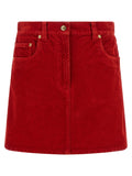 Versace Red Cotton Long Skirt