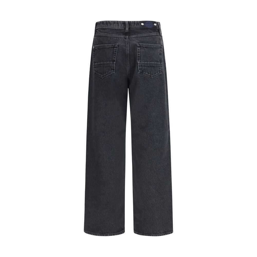 Stone Island Black Cotton Jeans Denim