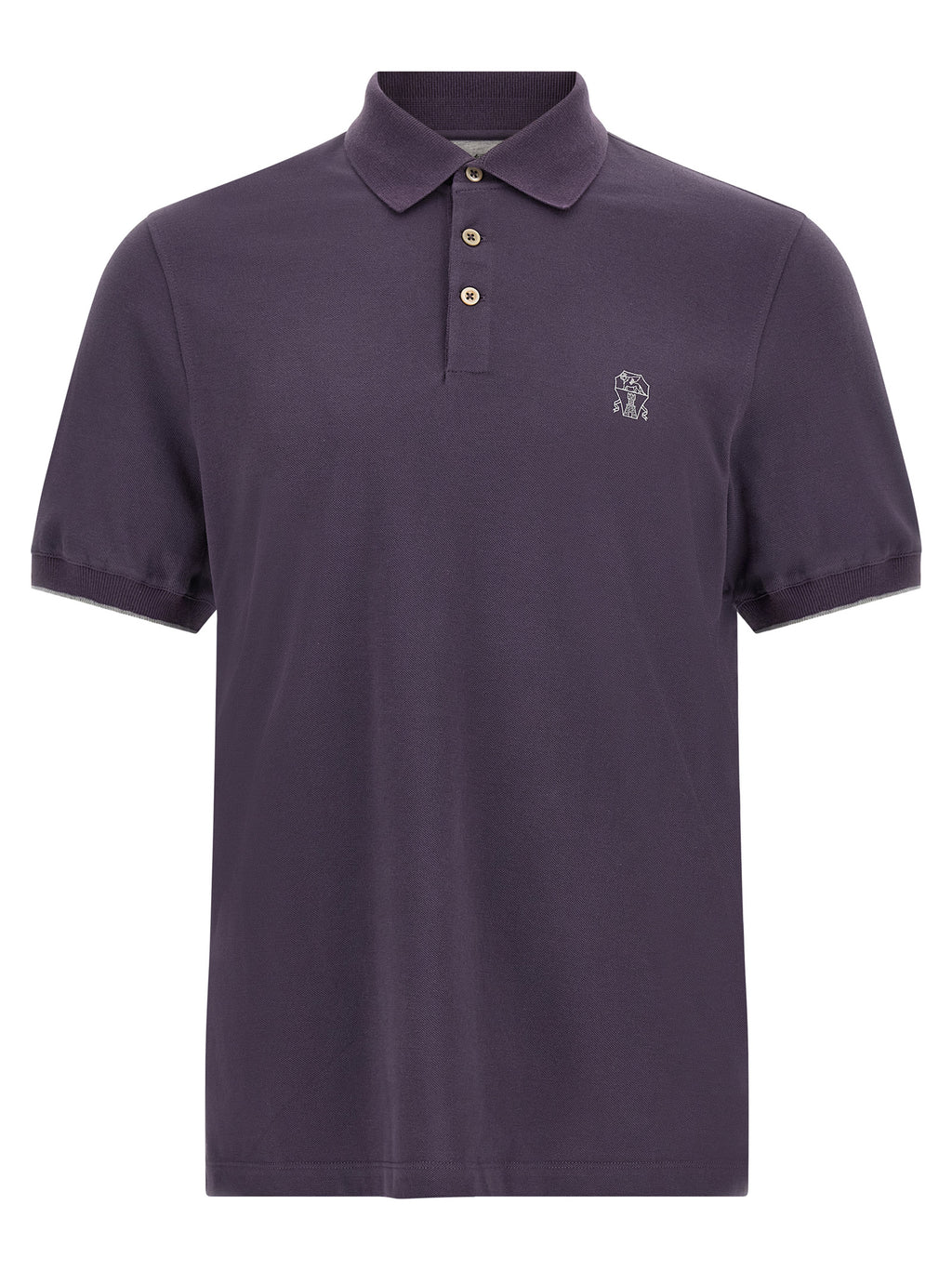 Brunello Cucinelli Purple Cotton Polo Shirt
