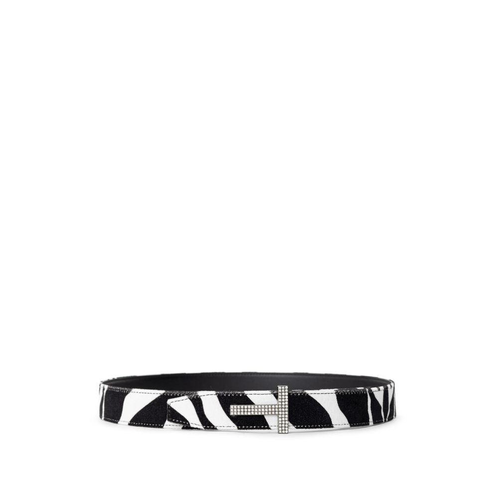 Tom Ford Black And White Leather Regular Belt