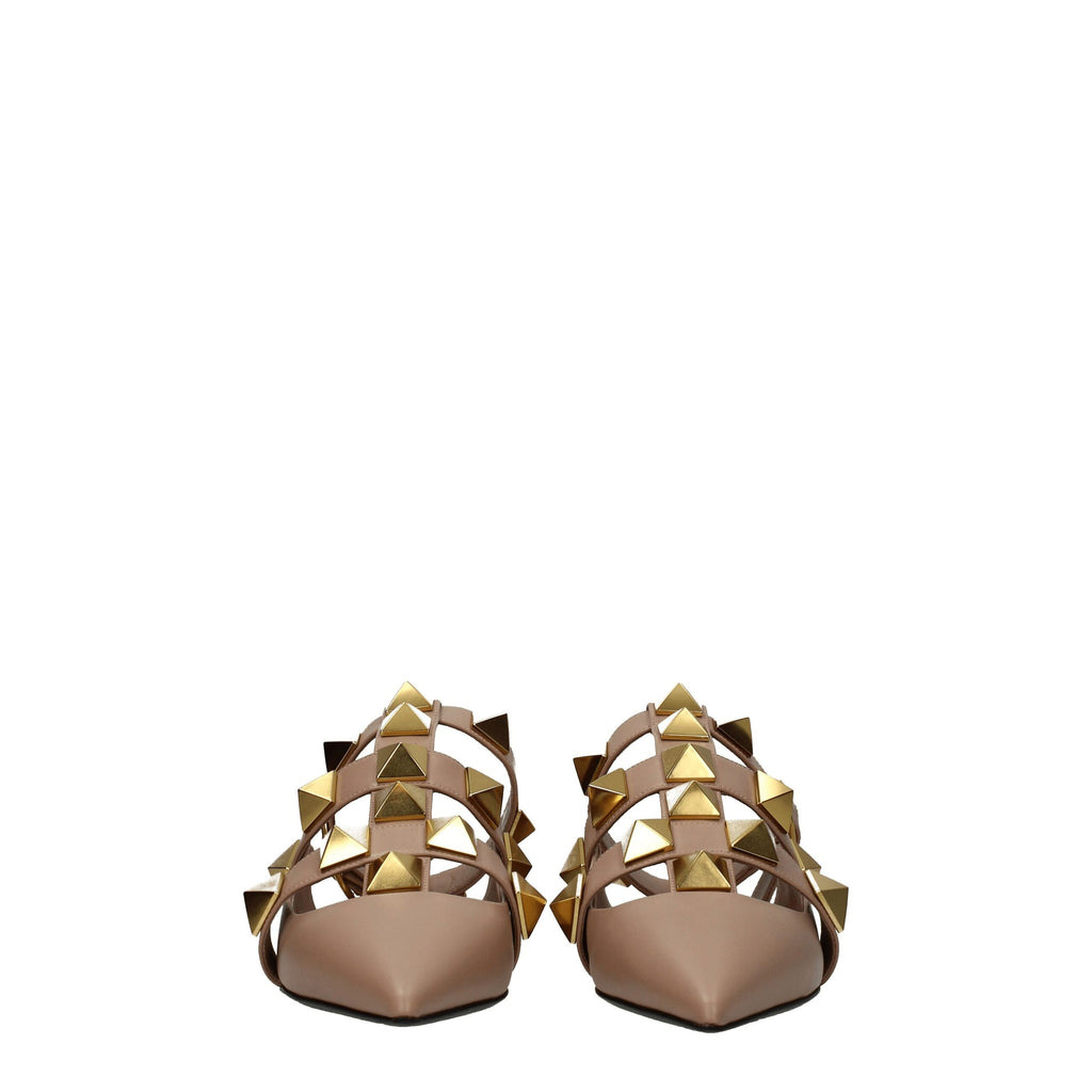 Valentino Garavani Pink Leather Flat Sandals